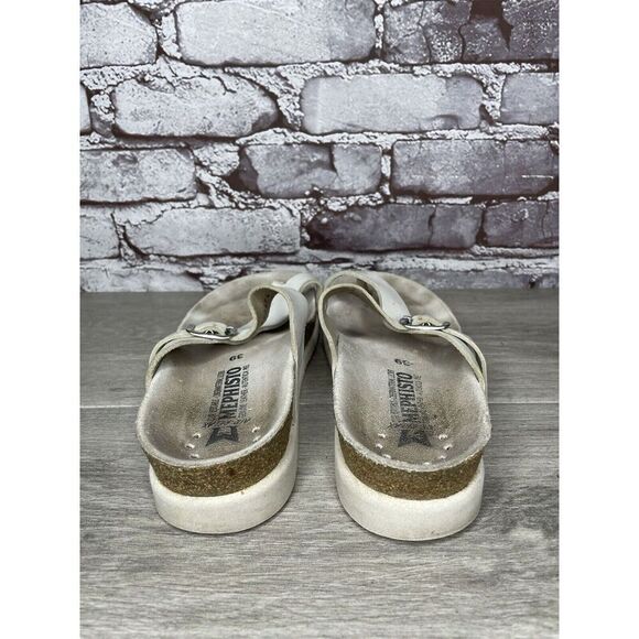 Mephisto Helen White Leather Casual Toe Post Strap Sandals Women Sz 39EU/8.5M US - Picture 4 of 16